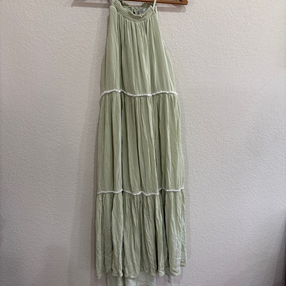 Rachel Zoe Sage Green Tiered Maxi Dress Size 4 - Picture 1 of 7